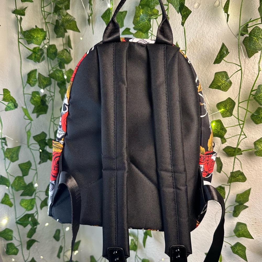 Skull And Rose Patterned Backpack - image 3